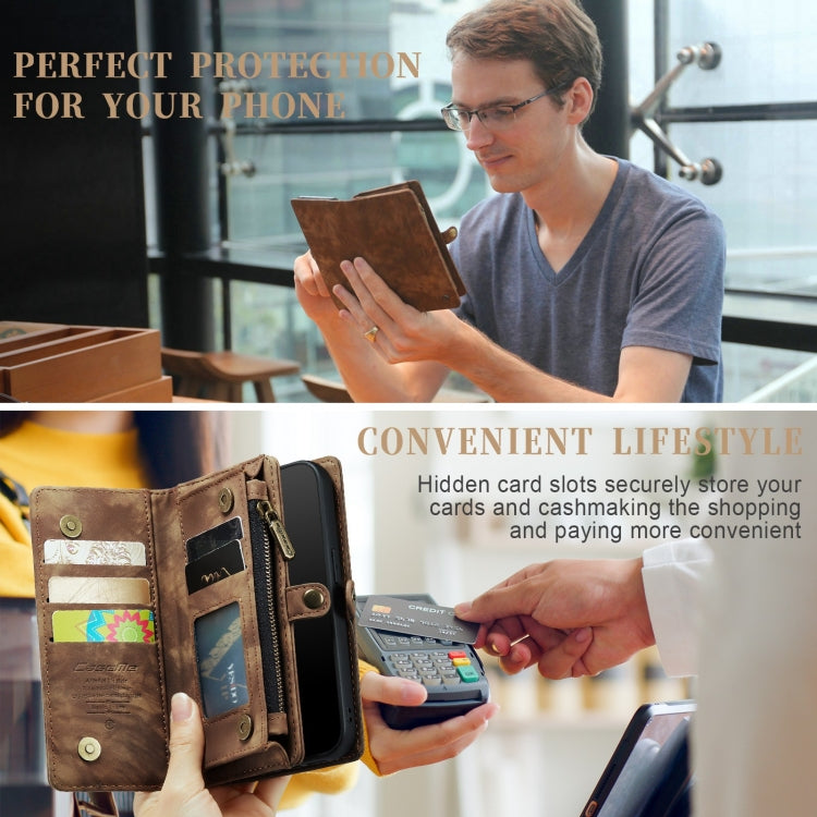 For iPhone 11 Pro CaseMe-008 Detachable Multifunctional Horizontal Flip Leather Case with Card Slot & Holder & Zipper Wallet & Photo Frame (Brown) - HoMEdemic™ 