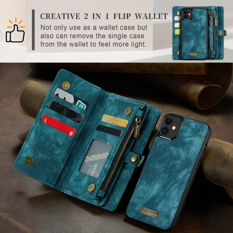 For iPhone 11 CaseMe-008 Detachable Multifunctional Horizontal Flip Leather Case with Card Slot & Holder & Zipper Wallet & Photo Frame (Blue) - HoMEdemic™ 