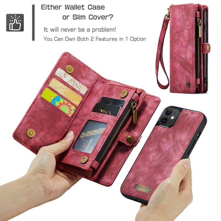 For iPhone 11 CaseMe-008 Detachable Multifunctional Horizontal Flip Leather Case with Card Slot & Holder & Zipper Wallet & Photo Frame (Red) - HoMEdemic™ 