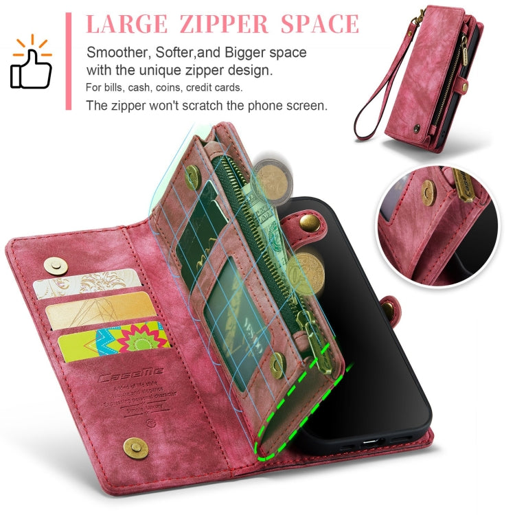 For iPhone 11 CaseMe-008 Detachable Multifunctional Horizontal Flip Leather Case with Card Slot & Holder & Zipper Wallet & Photo Frame (Red) - HoMEdemic™ 