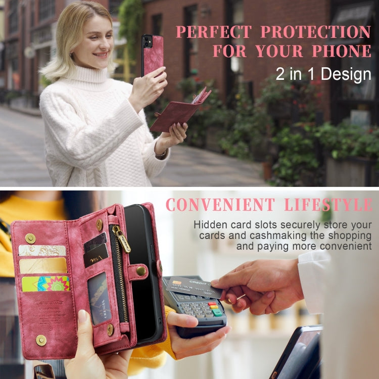 For iPhone 11 CaseMe-008 Detachable Multifunctional Horizontal Flip Leather Case with Card Slot & Holder & Zipper Wallet & Photo Frame (Red) - HoMEdemic™ 