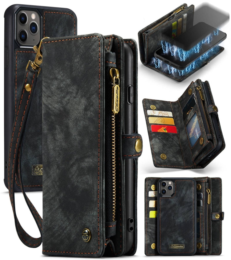 For iPhone 11 Pro Max CaseMe-008 Detachable Multifunctional Horizontal Flip Leather Case with Card Slot & Holder & Zipper Wallet & Photo Frame (Black) - HoMEdemic™ 
