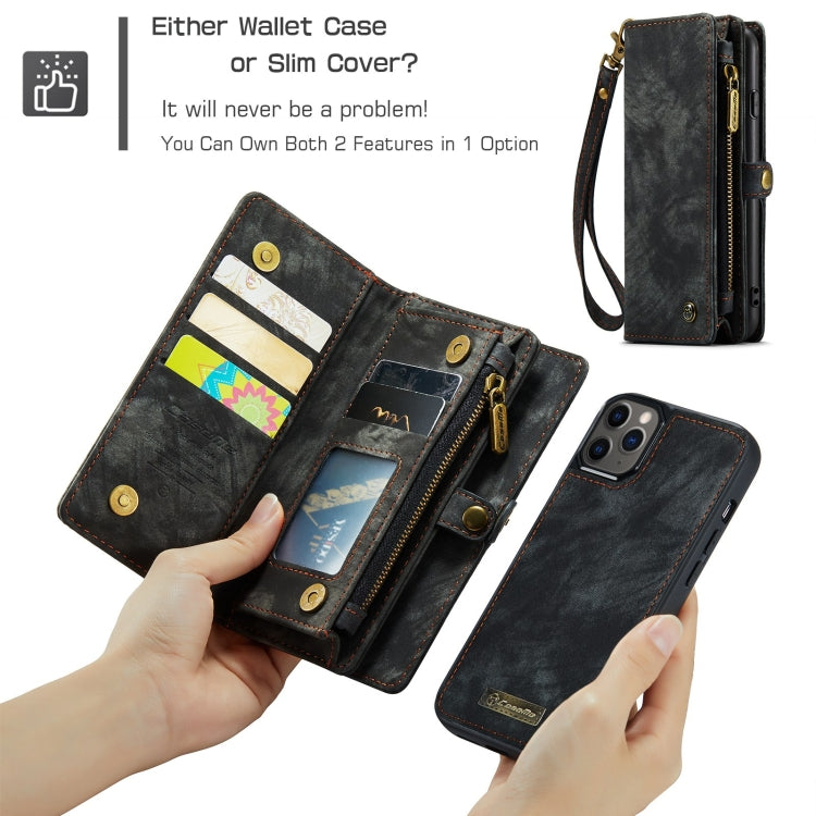 For iPhone 11 Pro Max CaseMe-008 Detachable Multifunctional Horizontal Flip Leather Case with Card Slot & Holder & Zipper Wallet & Photo Frame (Black) - HoMEdemic™ 