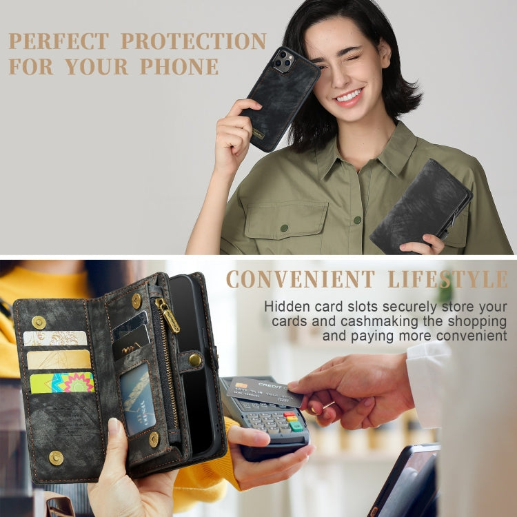 For iPhone 11 Pro Max CaseMe-008 Detachable Multifunctional Horizontal Flip Leather Case with Card Slot & Holder & Zipper Wallet & Photo Frame (Black) - HoMEdemic™ 