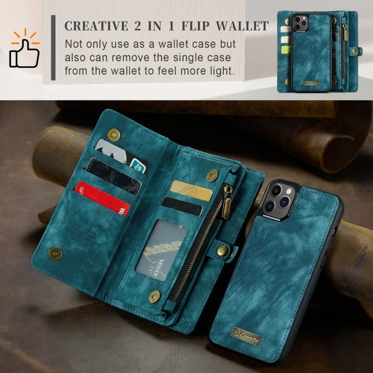 For iPhone 11 Pro Max CaseMe-008 Detachable Multifunctional Horizontal Flip Leather Case with Card Slot & Holder & Zipper Wallet & Photo Frame (Blue) - HoMEdemic™ 
