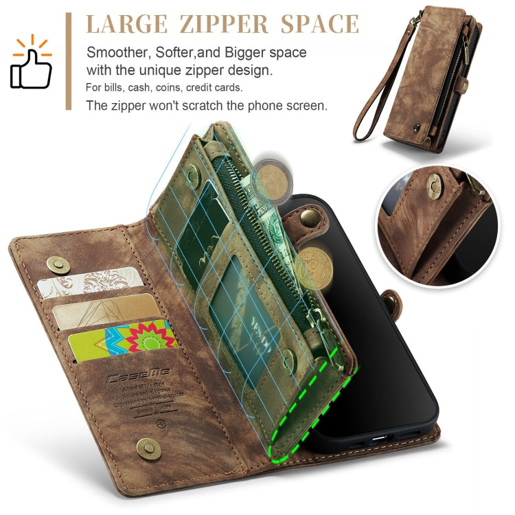 For iPhone 11 Pro Max CaseMe-008 Detachable Multifunctional Horizontal Flip Leather Case with Card Slot & Holder & Zipper Wallet & Photo Frame (Brown) - HoMEdemic™ 