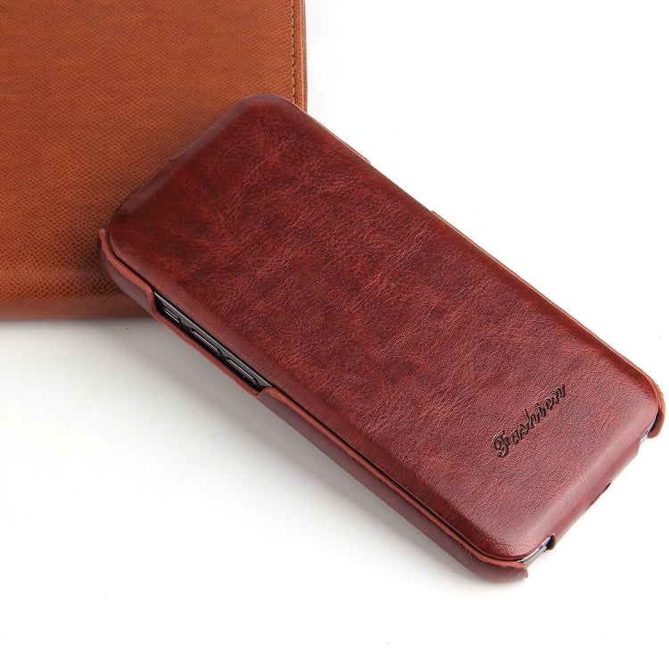 For iPhone 12 mini Fierre Shann Retro Oil Wax Texture Vertical Flip PU Leather Case (Brown) - HoMEdemic™ 