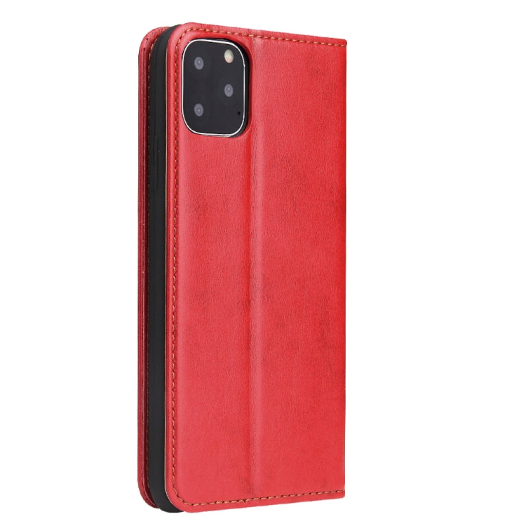 Fierre Shann PU Genuine Leather Texture Horizontal Flip Leather Case with Holder & Card Slots & Wallet For iPhone 11(Red) - HoMEdemic™ 