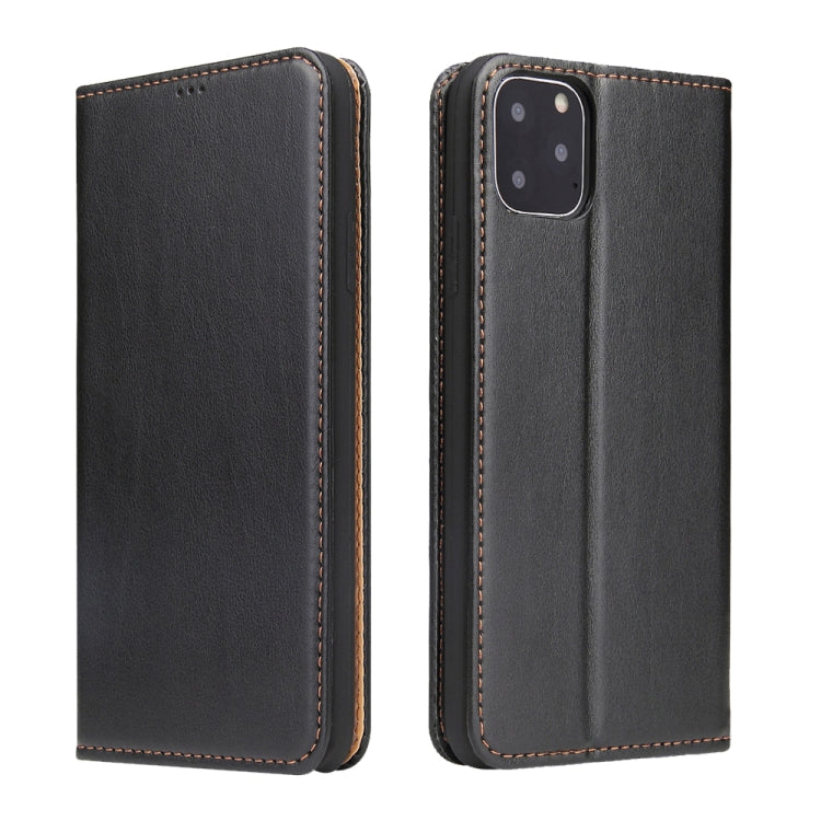 Fierre Shann PU Genuine Leather Texture Horizontal Flip Leather Case with Holder & Card Slots & Wallet For iPhone 11 Pro Max(Black) - HoMEdemic™ 