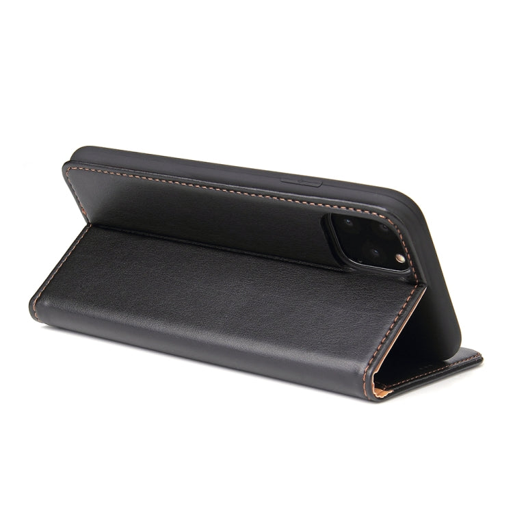 Fierre Shann PU Genuine Leather Texture Horizontal Flip Leather Case with Holder & Card Slots & Wallet For iPhone 11 Pro Max(Black) - HoMEdemic™ 
