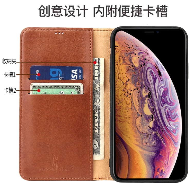 Fierre Shann PU Genuine Leather Texture Horizontal Flip Leather Case with Holder & Card Slots & Wallet For iPhone 11 Pro Max(Black) - HoMEdemic™ 