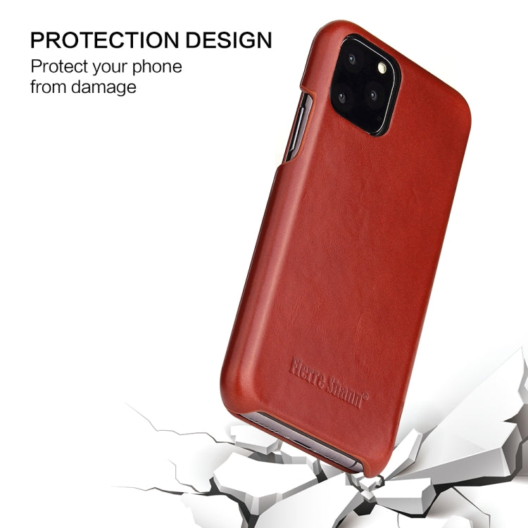 For iPhone 11 Fierre Shann Business Magnetic Horizontal Flip Genuine Leather Case (Brown) - HoMEdemic™ 