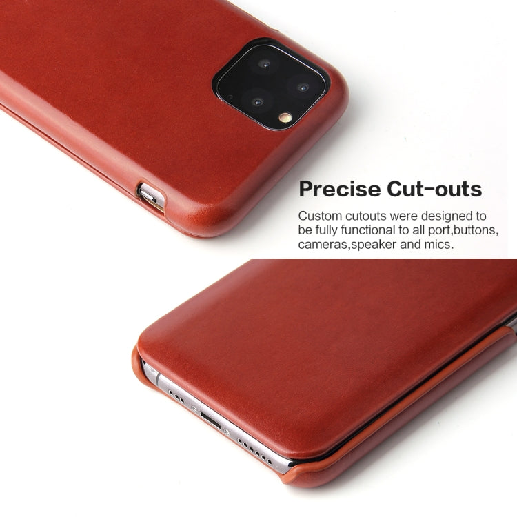 For iPhone 11 Fierre Shann Business Magnetic Horizontal Flip Genuine Leather Case (Brown) - HoMEdemic™ 