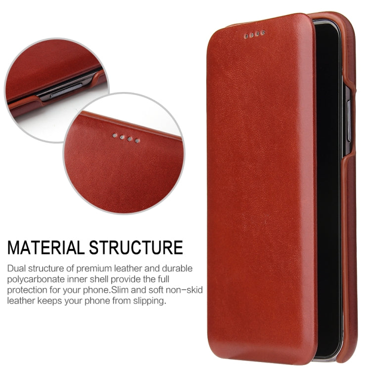 For iPhone 11 Fierre Shann Business Magnetic Horizontal Flip Genuine Leather Case (Brown) - HoMEdemic™ 