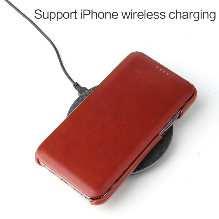 For iPhone 11 Fierre Shann Business Magnetic Horizontal Flip Genuine Leather Case (Brown) - HoMEdemic™ 