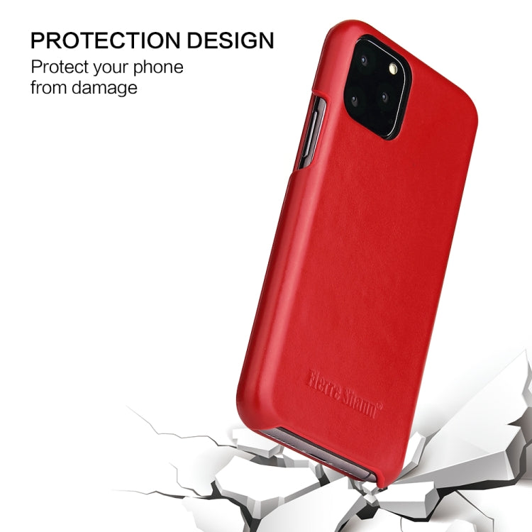 For iPhone 11 Fierre Shann Business Magnetic Horizontal Flip Genuine Leather Case (Red) - HoMEdemic™ 