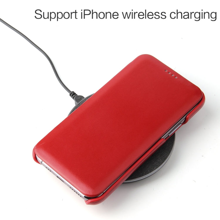 For iPhone 11 Fierre Shann Business Magnetic Horizontal Flip Genuine Leather Case (Red) - HoMEdemic™ 