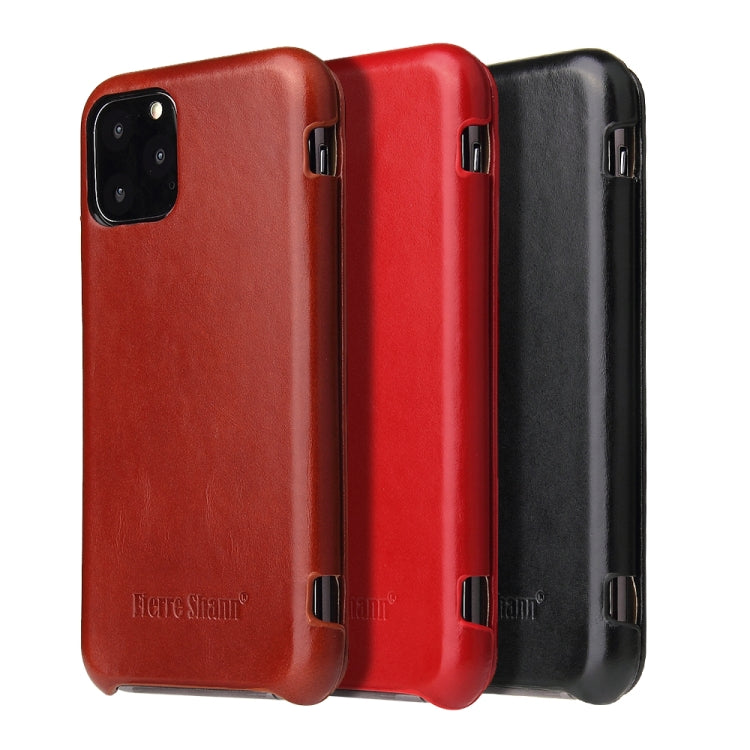 For iPhone 11 Fierre Shann Business Magnetic Horizontal Flip Genuine Leather Case (Red) - HoMEdemic™ 