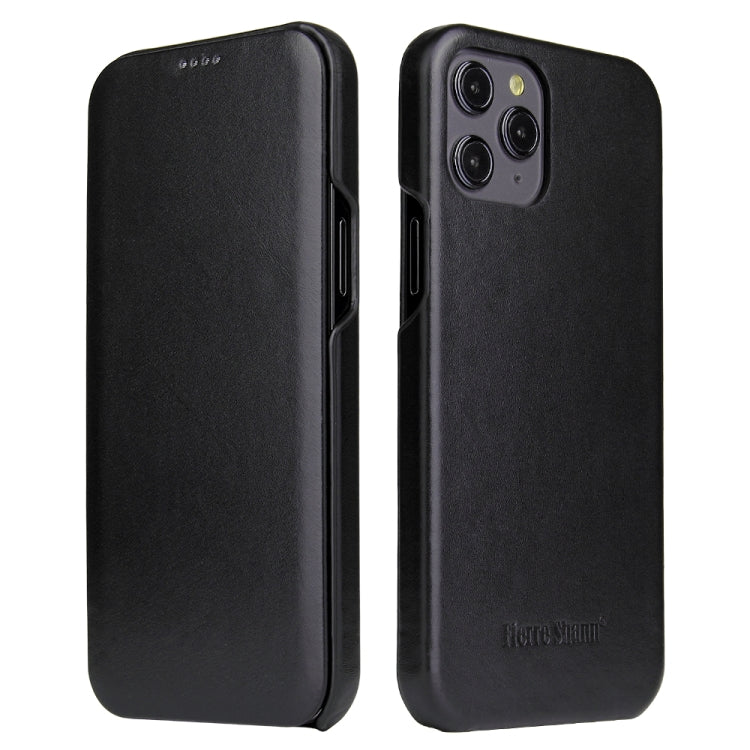 For iPhone 12 mini Fierre Shann Business Magnetic Horizontal Flip Genuine Leather Case (Black) - HoMEdemic™ 