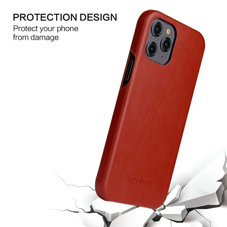 For iPhone 12 mini Fierre Shann Business Magnetic Horizontal Flip Genuine Leather Case (Brown) - HoMEdemic™ 