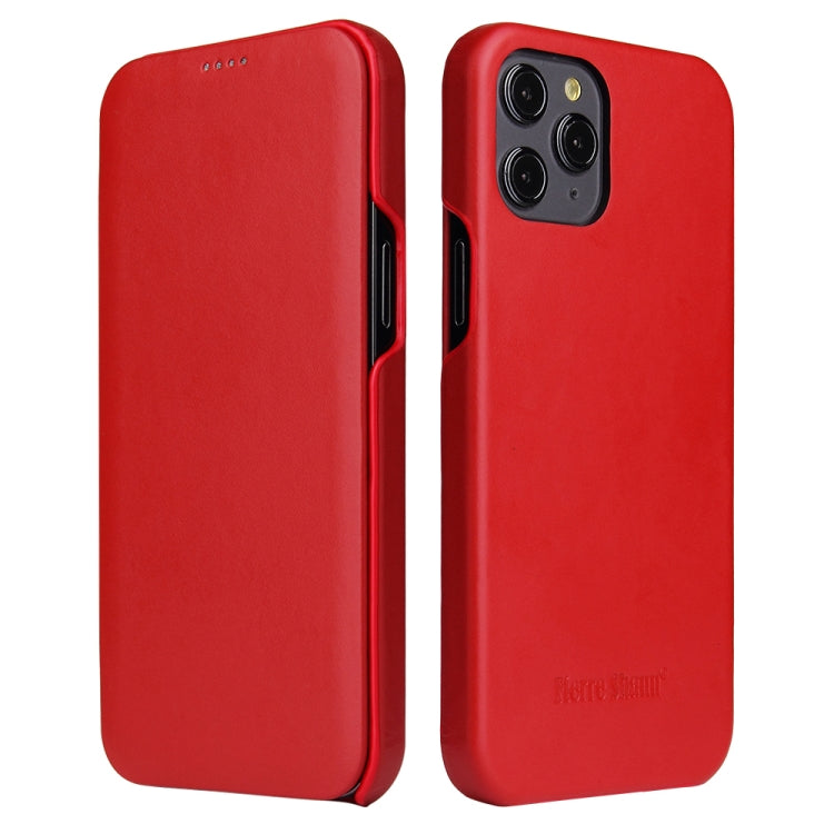 For iPhone 12 mini Fierre Shann Business Magnetic Horizontal Flip Genuine Leather Case (Red) - HoMEdemic™ 