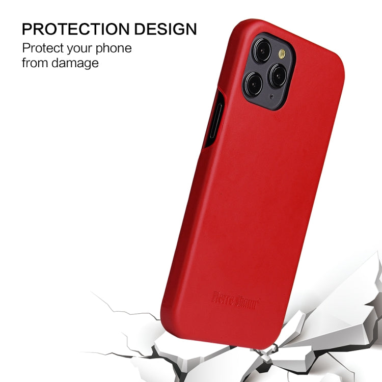 For iPhone 12 mini Fierre Shann Business Magnetic Horizontal Flip Genuine Leather Case (Red) - HoMEdemic™ 