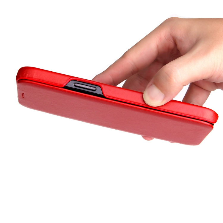 For iPhone 12 mini Fierre Shann Business Magnetic Horizontal Flip Genuine Leather Case (Red) - HoMEdemic™ 