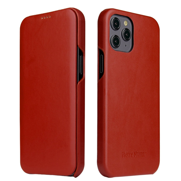 For iPhone 12 Pro Max Fierre Shann Business Magnetic Horizontal Flip Genuine Leather Case(Brown) - HoMEdemic™ 
