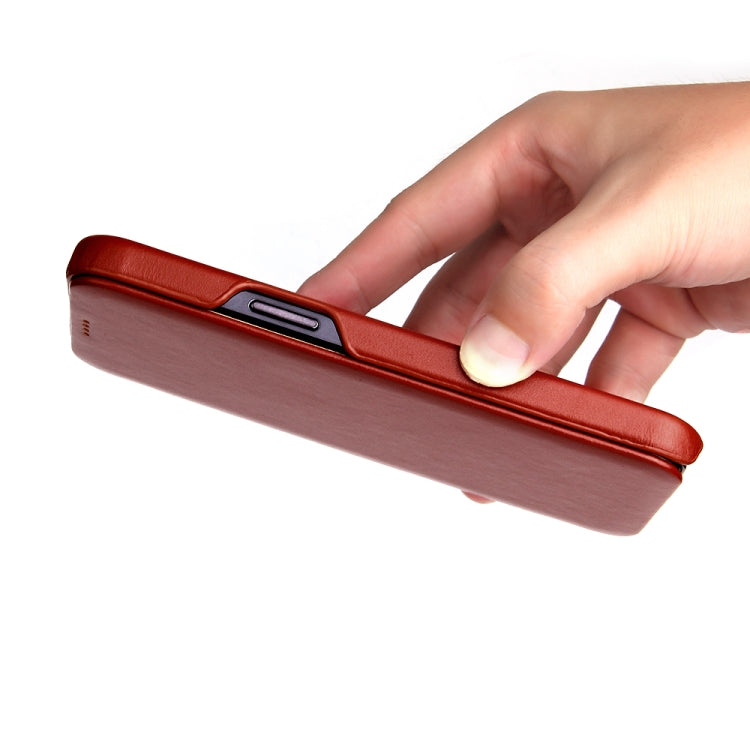 For iPhone 12 Pro Max Fierre Shann Business Magnetic Horizontal Flip Genuine Leather Case(Brown) - HoMEdemic™ 