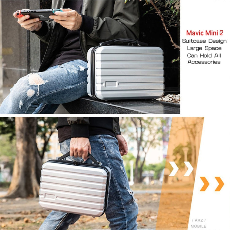 ls-S004 Portable Waterproof Drone Handbag Storage Bag for DJI Mavic Mini 2(Silver +Red Liner) - HoMEdemic™ 