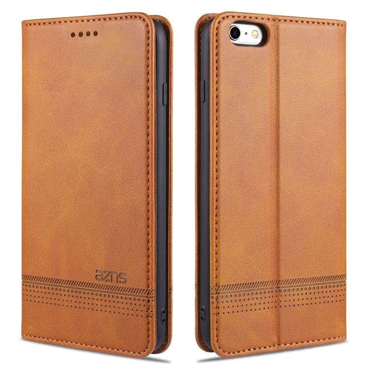 AZNS Magnetic Calf Texture Horizontal Flip Leather Case with Card Slots & Holder & Wallet For iPhone 6(Light Brown) - HoMEdemic™ 