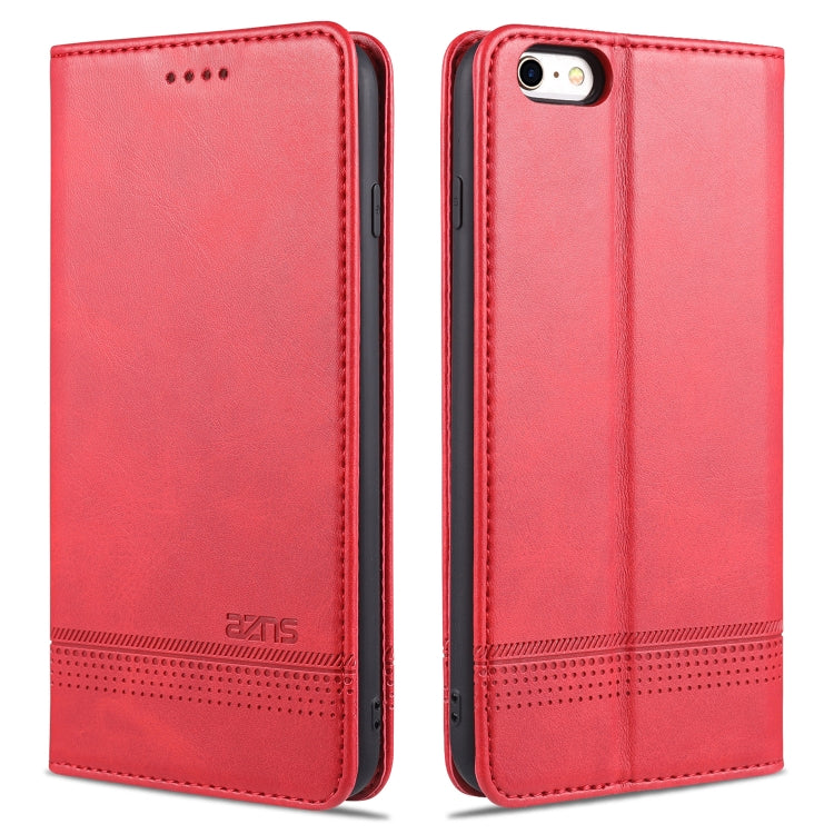 AZNS Magnetic Calf Texture Horizontal Flip Leather Case with Card Slots & Holder & Wallet For iPhone 6 Plus(Red) - HoMEdemic™ 
