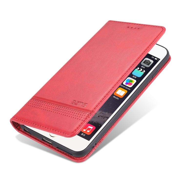 AZNS Magnetic Calf Texture Horizontal Flip Leather Case with Card Slots & Holder & Wallet For iPhone 6 Plus(Red) - HoMEdemic™ 