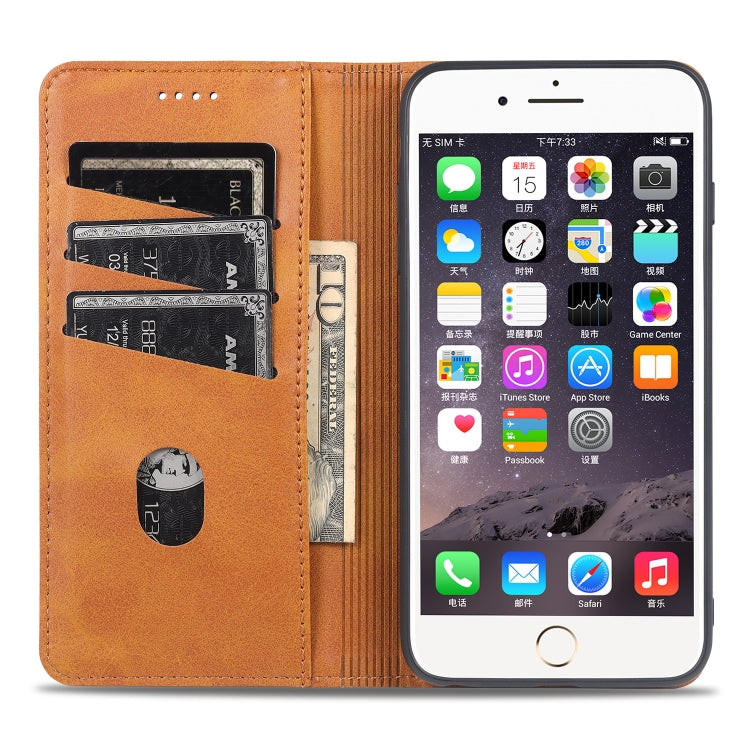 AZNS Magnetic Calf Texture Horizontal Flip Leather Case with Card Slots & Holder & Wallet For iPhone 6 Plus(Red) - HoMEdemic™ 