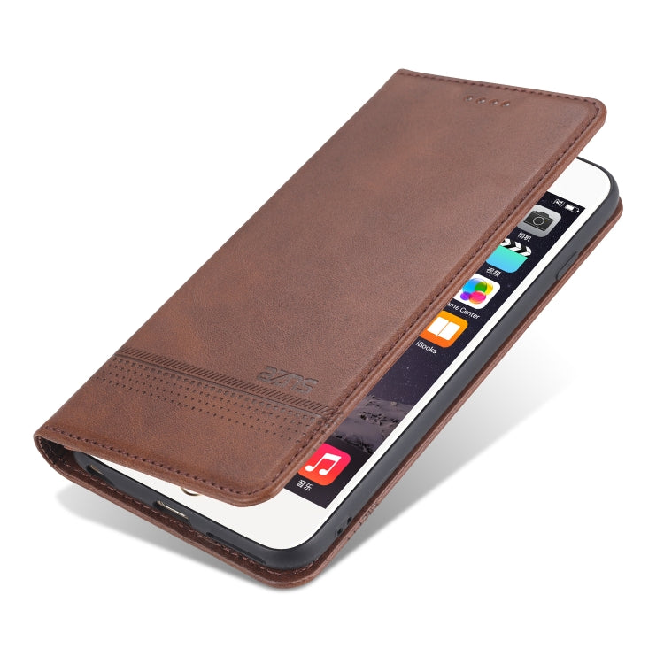 AZNS Magnetic Calf Texture Horizontal Flip Leather Case with Card Slots & Holder & Wallet For iPhone 8 / 7(Dark Brown) - HoMEdemic™ 