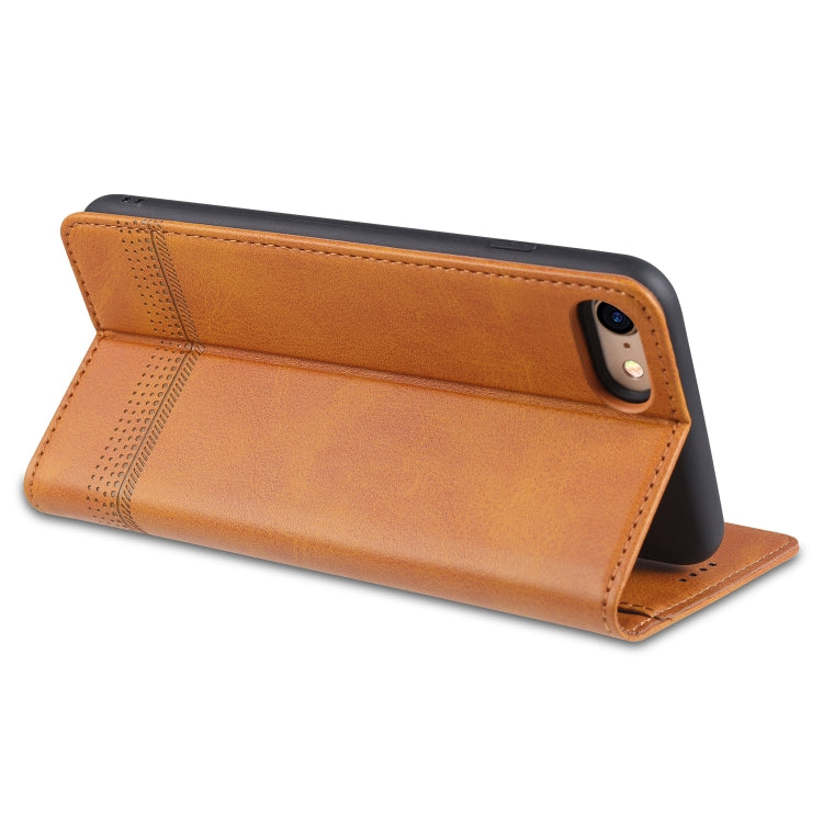 AZNS Magnetic Calf Texture Horizontal Flip Leather Case with Card Slots & Holder & Wallet For iPhone 8 / 7(Dark Brown) - HoMEdemic™ 