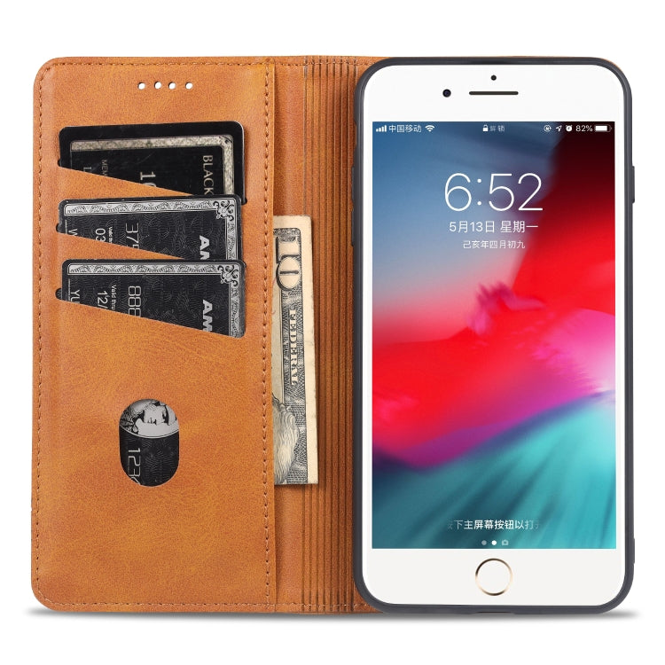 AZNS Magnetic Calf Texture Horizontal Flip Leather Case with Card Slots & Holder & Wallet For iPhone 8 Plus/7 Plus(Dark Blue) - HoMEdemic™ 