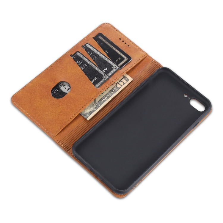 AZNS Magnetic Calf Texture Horizontal Flip Leather Case with Card Slots & Holder & Wallet For iPhone 8 Plus/7 Plus(Dark Blue) - HoMEdemic™ 