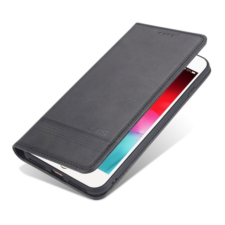 AZNS Magnetic Calf Texture Horizontal Flip Leather Case with Card Slots & Holder & Wallet For iPhone 8 Plus/7 Plus(Black) - HoMEdemic™ 