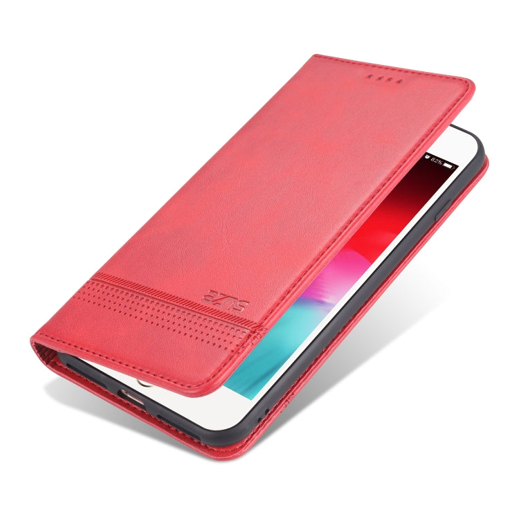 AZNS Magnetic Calf Texture Horizontal Flip Leather Case with Card Slots & Holder & Wallet For iPhone 8 Plus/7 Plus(Red) - HoMEdemic™ 