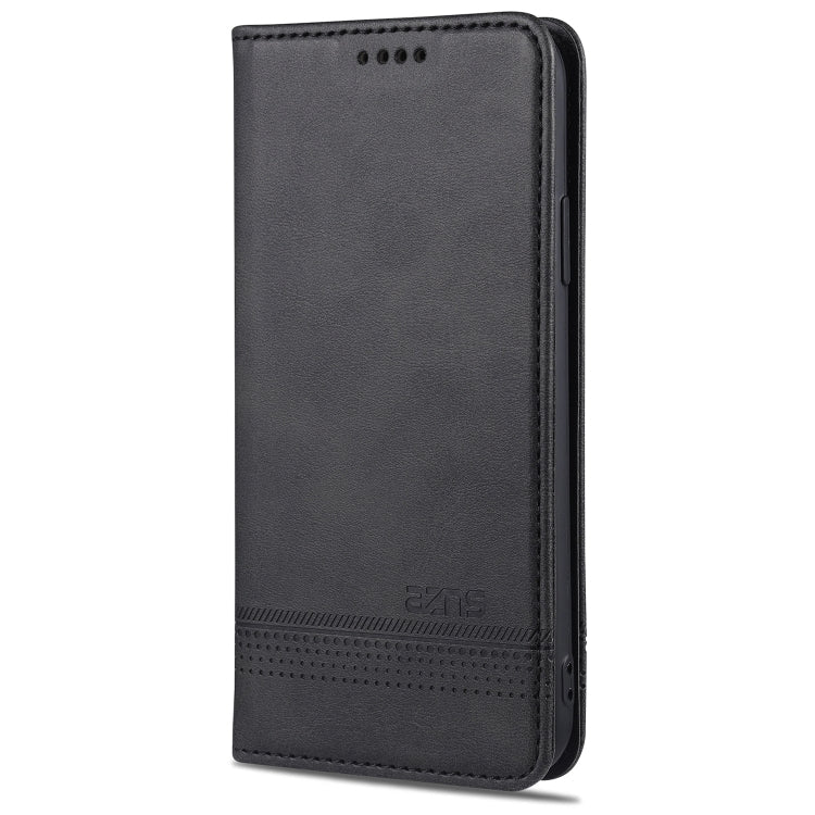 For iPhone XR AZNS Magnetic Calf Texture Horizontal Flip Leather Case with Card Slots & Holder & Wallet(Black) - HoMEdemic™ 
