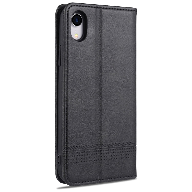 For iPhone XR AZNS Magnetic Calf Texture Horizontal Flip Leather Case with Card Slots & Holder & Wallet(Black) - HoMEdemic™ 