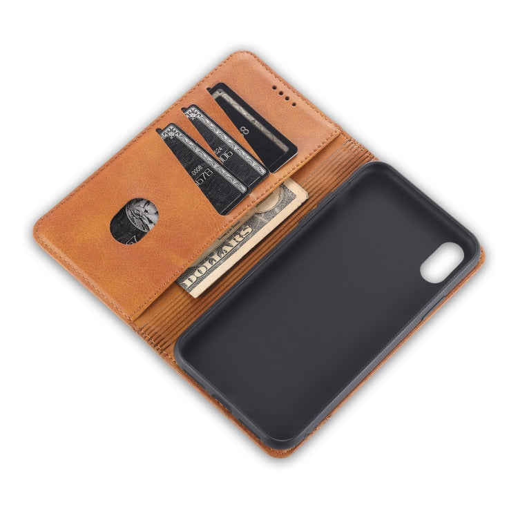 For iPhone XR AZNS Magnetic Calf Texture Horizontal Flip Leather Case with Card Slots & Holder & Wallet(Black) - HoMEdemic™ 