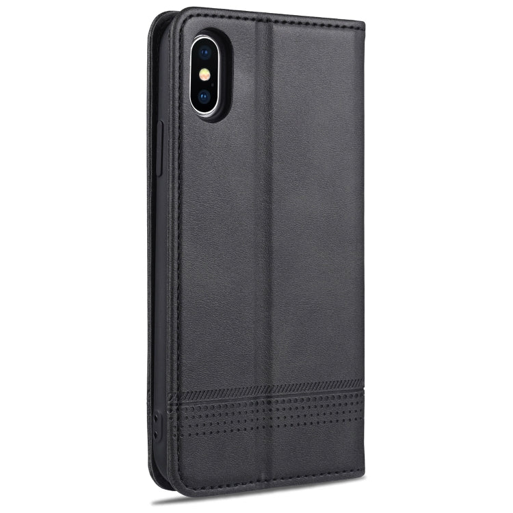 For iPhone XS Max AZNS Magnetic Calf Texture Horizontal Flip Leather Case with Card Slots & Holder & Wallet(Black) - HoMEdemic™ 