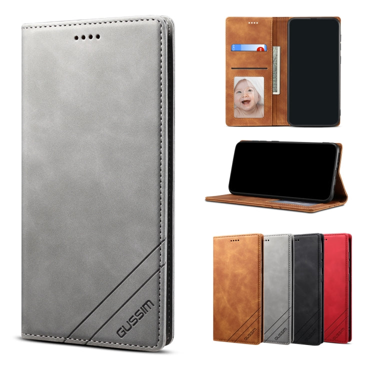 GUSSIM GS-001 Business Style Horizontal Flip Skin Feel PU Leather Case with Holder & Card Slots & Wallet & Photo Frame For iPhone 6 / 6s(Gray) - HoMEdemic™ 
