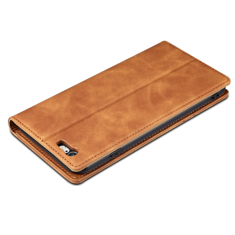 GUSSIM GS-001 Business Style Horizontal Flip Skin Feel PU Leather Case with Holder & Card Slots & Wallet & Photo Frame For iPhone 6 / 6s(Brown) - HoMEdemic™ 