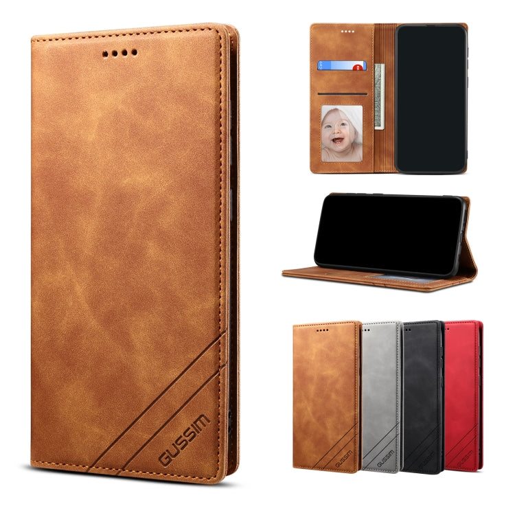 GUSSIM GS-001 Business Style Horizontal Flip Skin Feel PU Leather Case with Holder & Card Slots & Wallet & Photo Frame For iPhone 8 Plus / 7 Plus(Brown) - HoMEdemic™ 