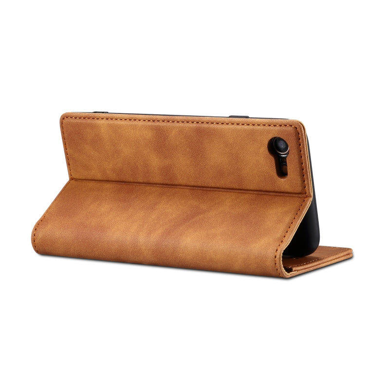 For iPhone SE 2022 / SE 2020 / 8 / 7 GUSSIM GS-001 Business Style Horizontal Flip Skin Feel PU Leather Case with Holder & Card Slots & Wallet & Photo Frame(Brown) - HoMEdemic™ 
