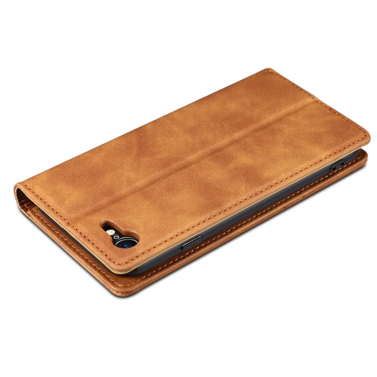 For iPhone SE 2022 / SE 2020 / 8 / 7 GUSSIM GS-001 Business Style Horizontal Flip Skin Feel PU Leather Case with Holder & Card Slots & Wallet & Photo Frame(Brown) - HoMEdemic™ 
