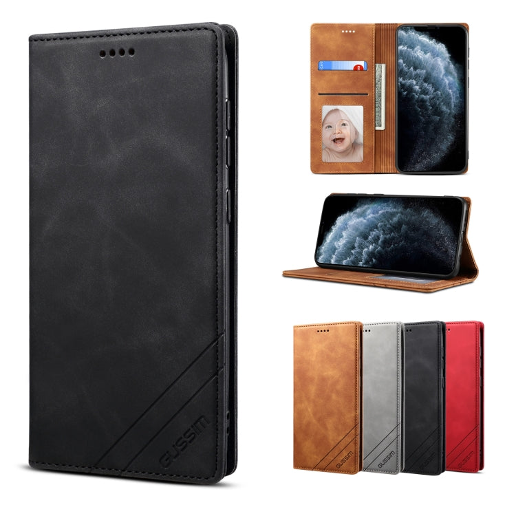 For iPhone 11 Pro GUSSIM GS-001 Business Style Horizontal Flip Skin Feel PU Leather Case with Holder & Card Slots & Wallet & Photo Frame (Black) - HoMEdemic™ 